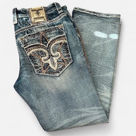 Rock Revival Other - Rock Revival Distressed Blue Bootcut Jeans